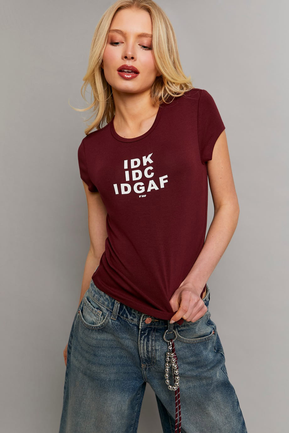 Crop T-Shirt - Bordeaux