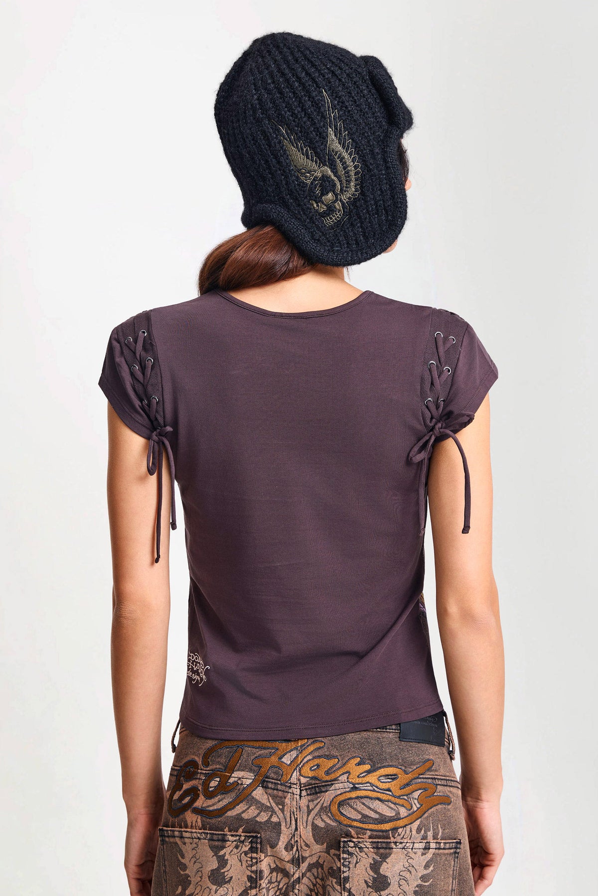 American Eagle t-shirt avec rivets - Brown