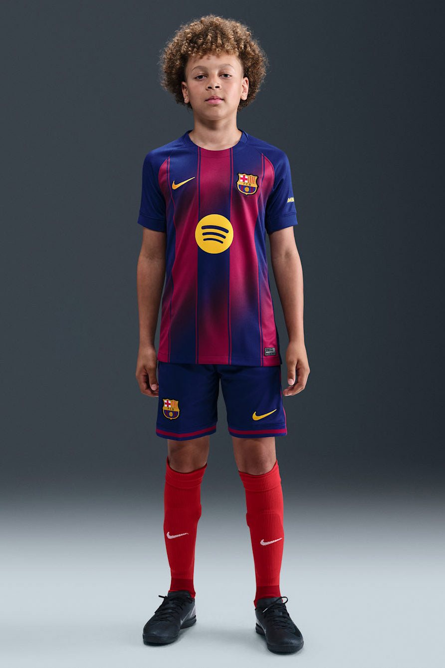 FC Barcelona 2025/26 Stadium Domicile Mesh T-Shirt - Deep Royal Blue + Noble Red + Midwest Gold
