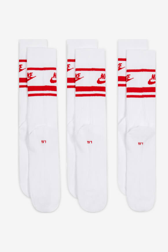 Dreierpack Socken - Weiss + Universitätsrot