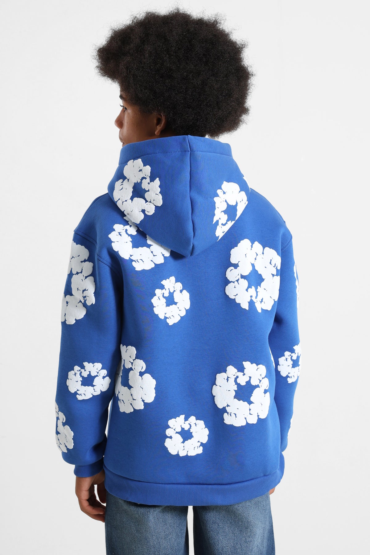Kapuzensweatjacke - Royal + White