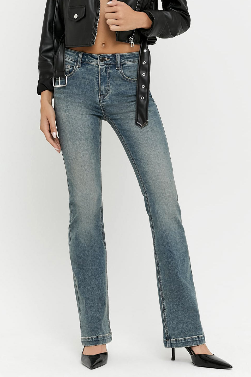 Bootcut Jeans - Medium Indigo Wash