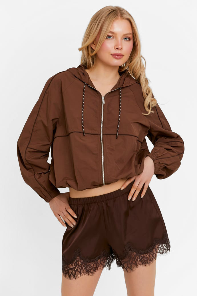 Satin Shorts - Dark Brown