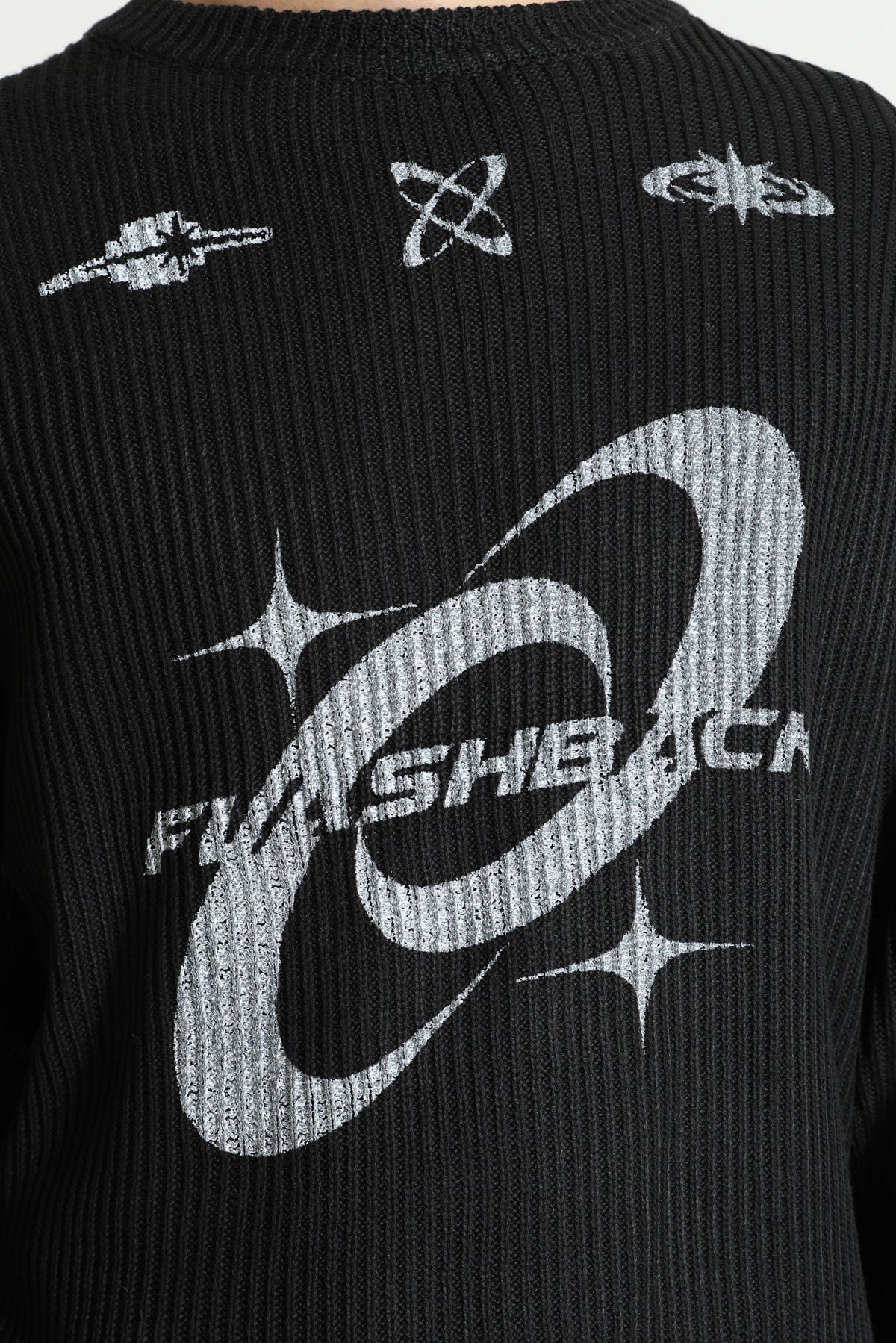 Gerippter Strickpullover - Black