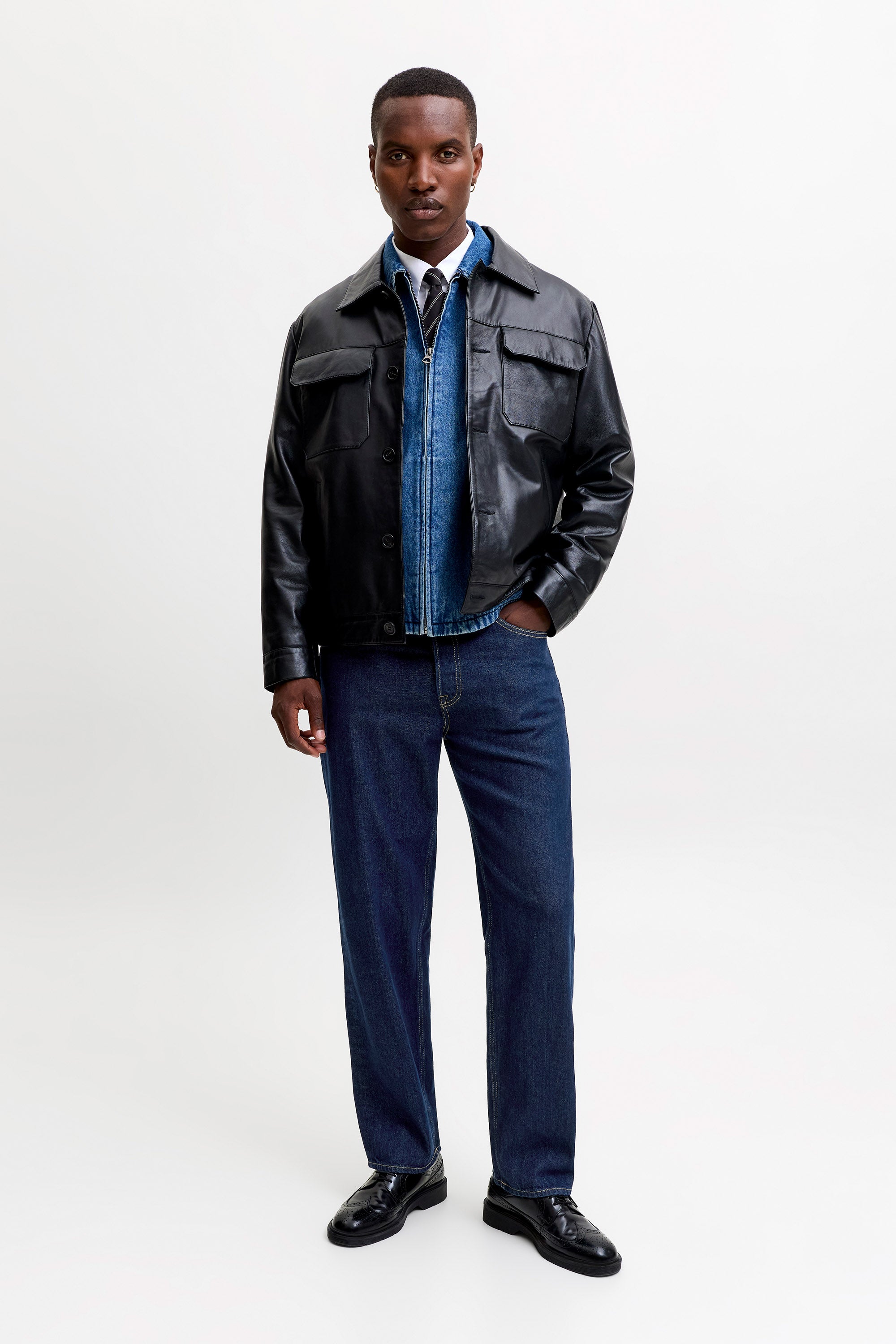 Jeans JJIEDDIE, vestibilità loose, lunghezza 32 - Blue Denim