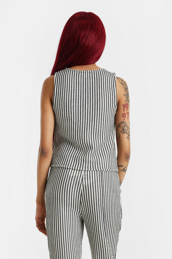 Strick Crop Top - Schwarz + Weiss