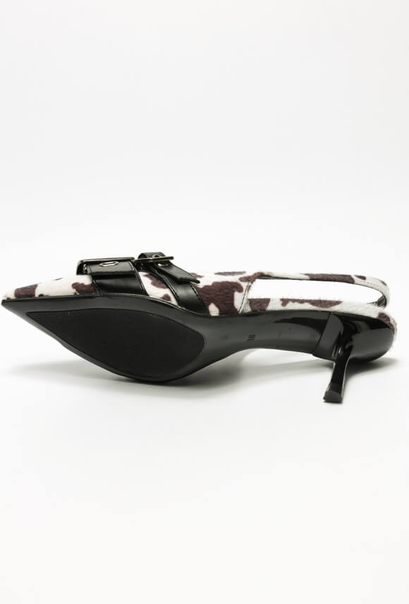 Hairy Pumps - Dark Brown + White