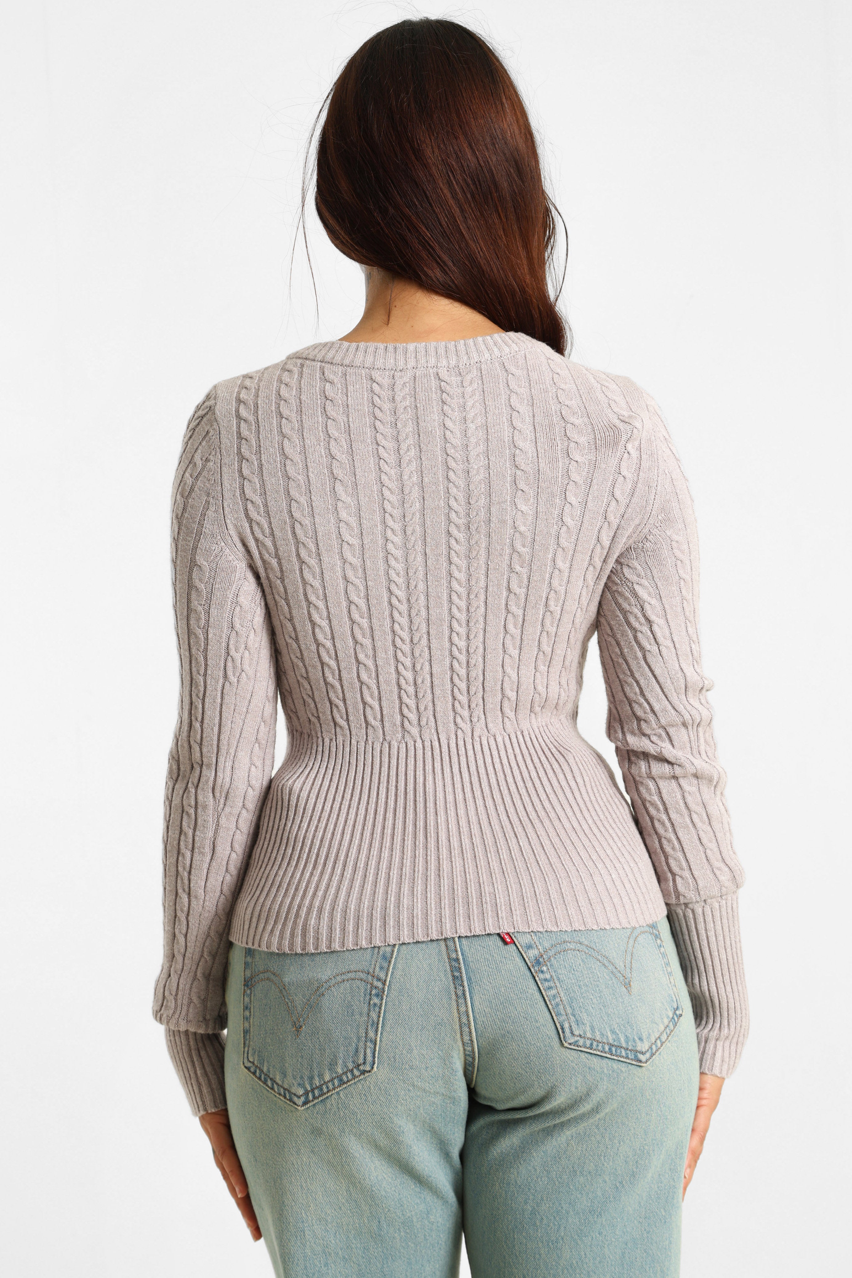 Pull en tricot - Taupe
