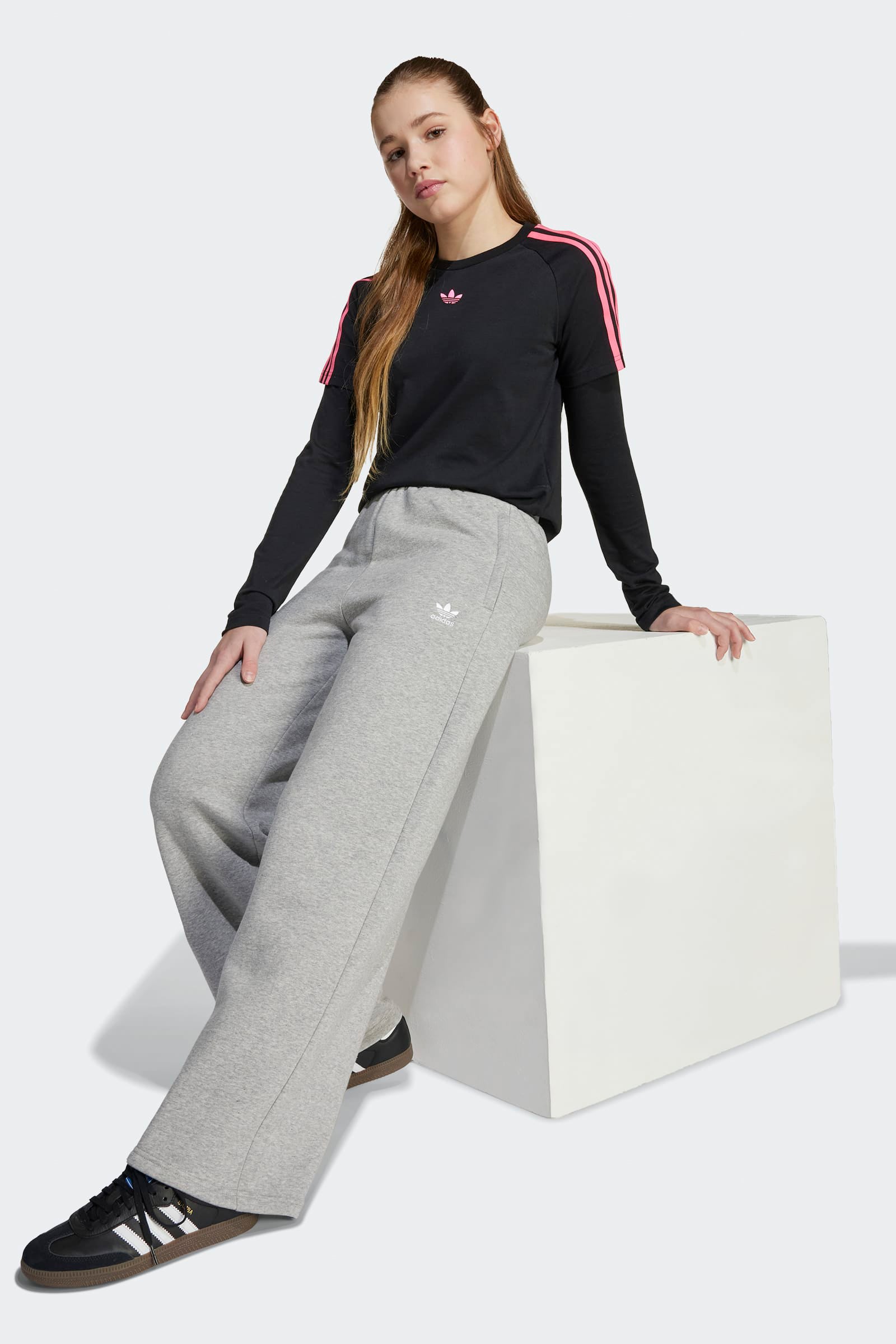 Pantaloni da ginnastica a gamba larga - Grigio medio