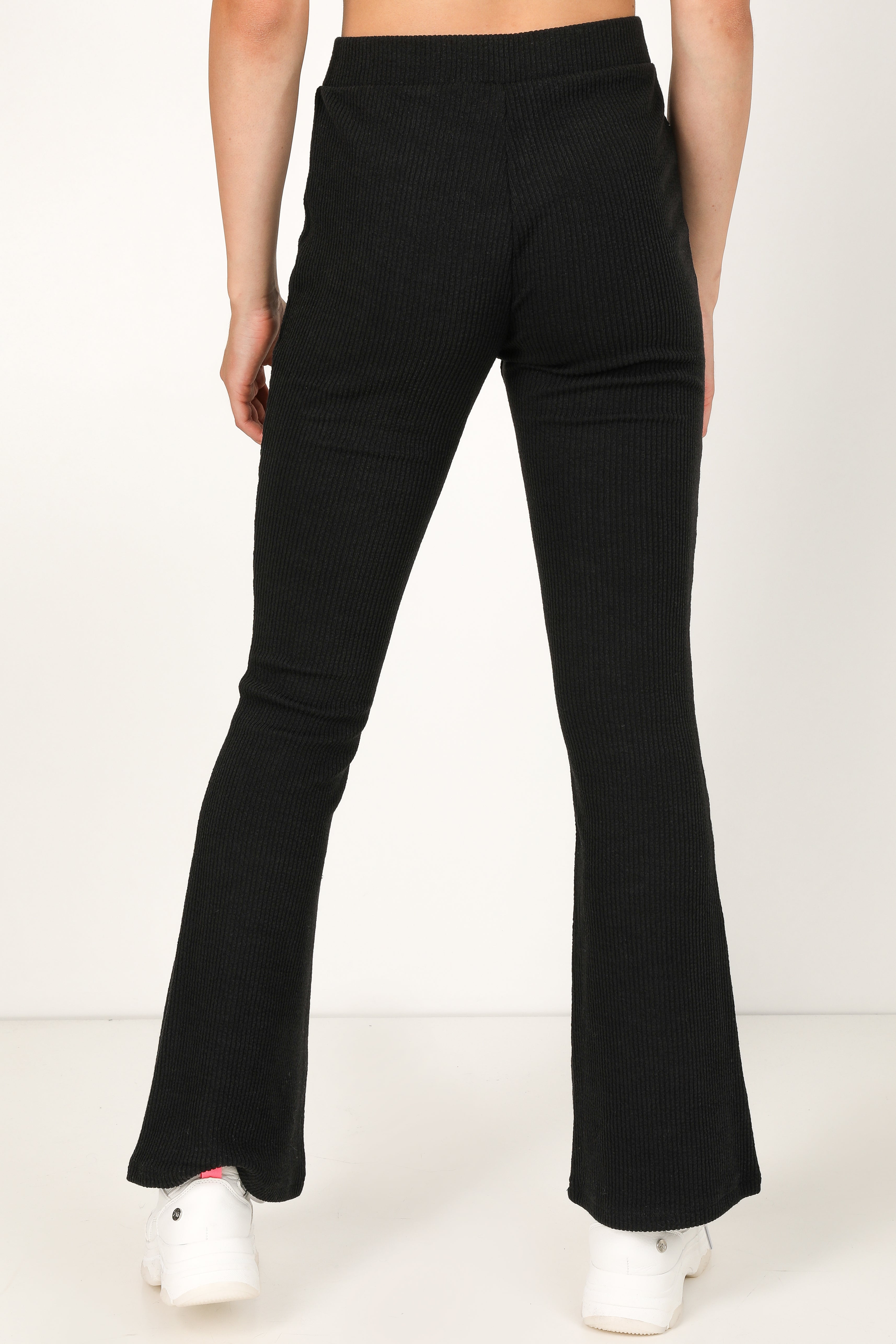 Leggings côtelés bootcut - Noir