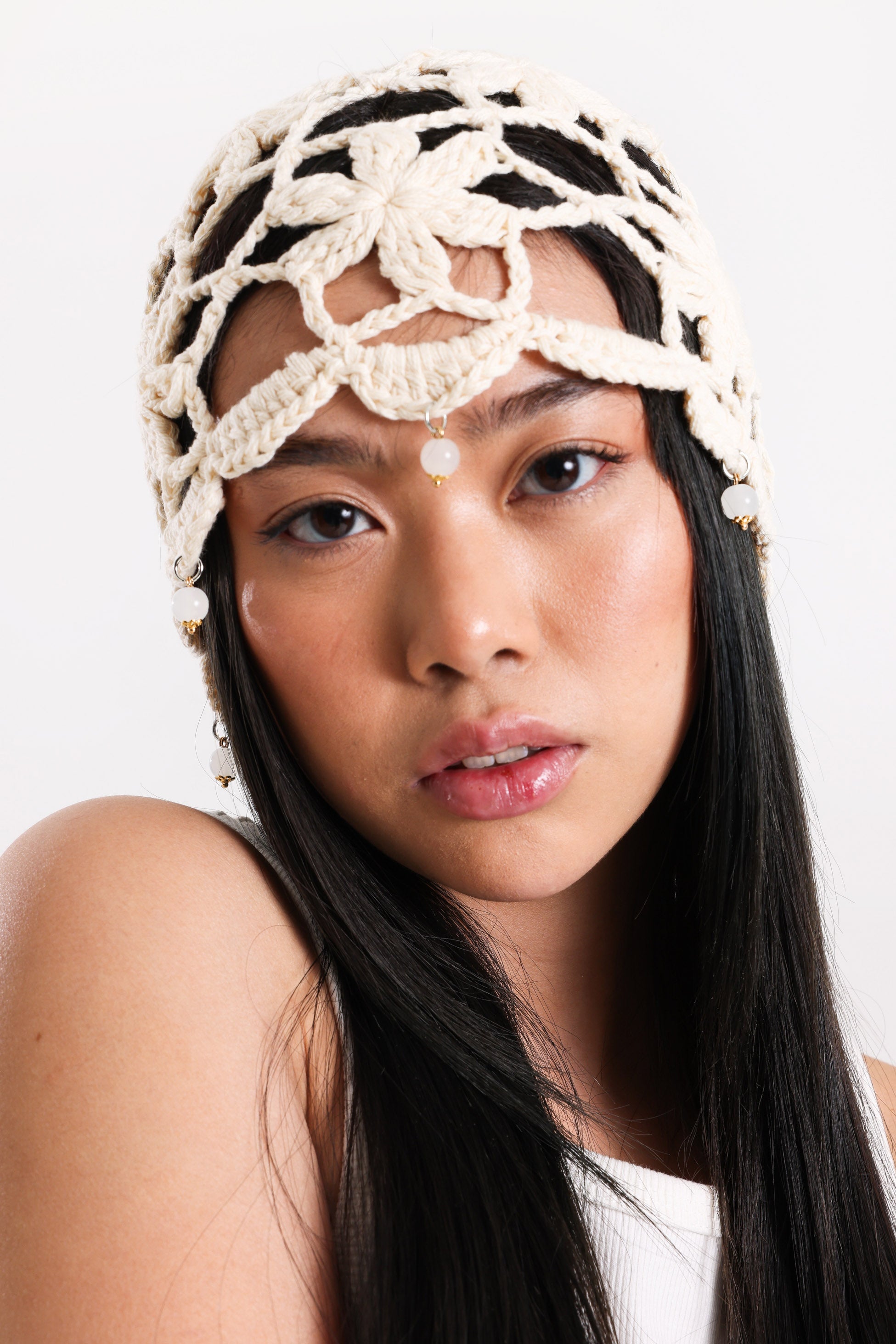 Häkel Beanie - Cream