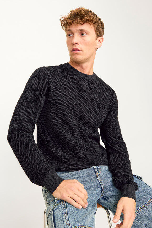 Globe fine knit sweater - Dark Grey Melange
