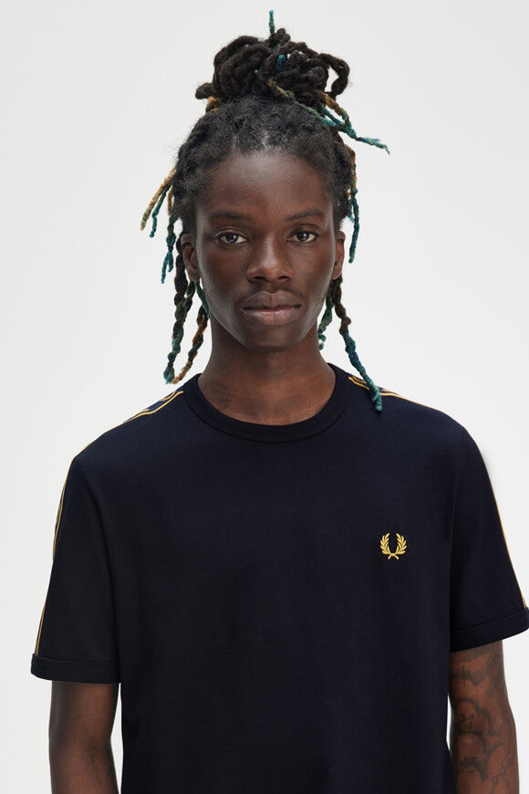 Contrast Tape Ringer T-Shirt - Navy