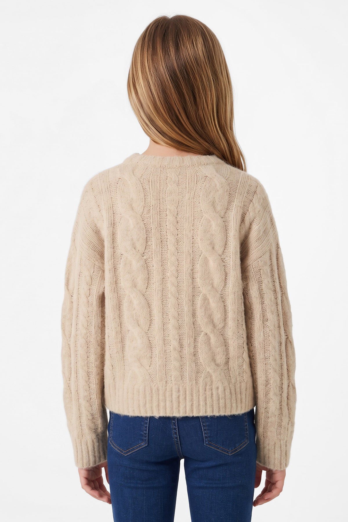 NLFKLEAVECABLE knitted sweater - Oatmeal