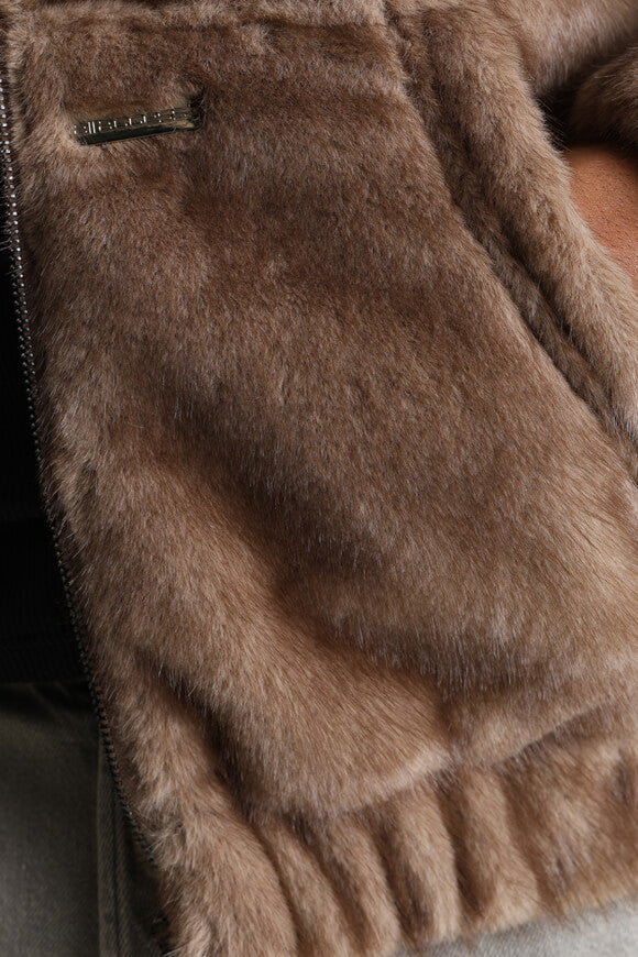 Giacca in pelliccia sintetica - marrone