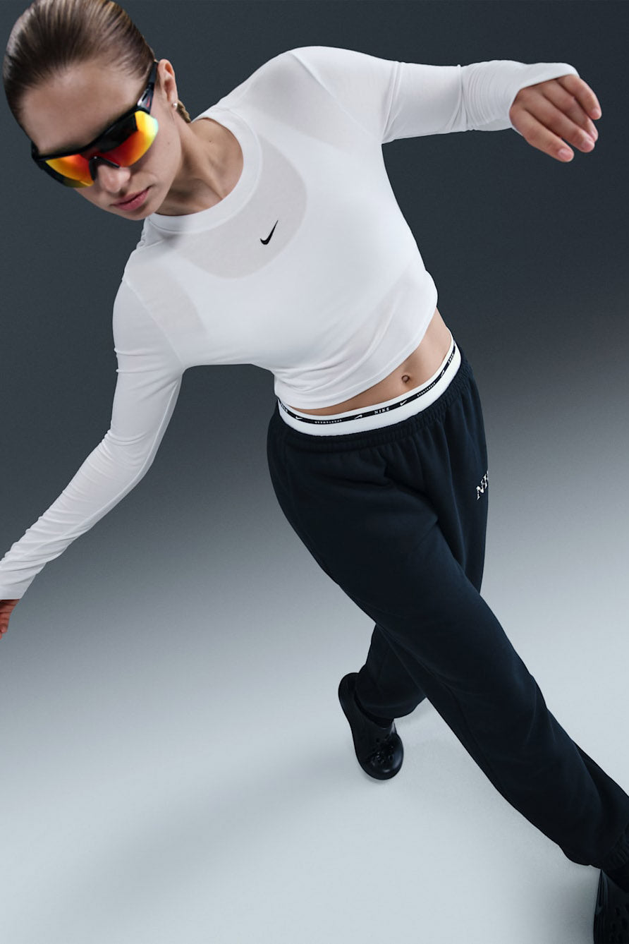 Crop Langarmshirt - White