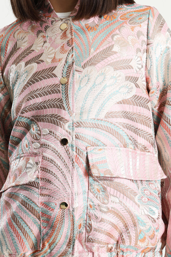 Lightweight bomber jacket - pink + multicolor