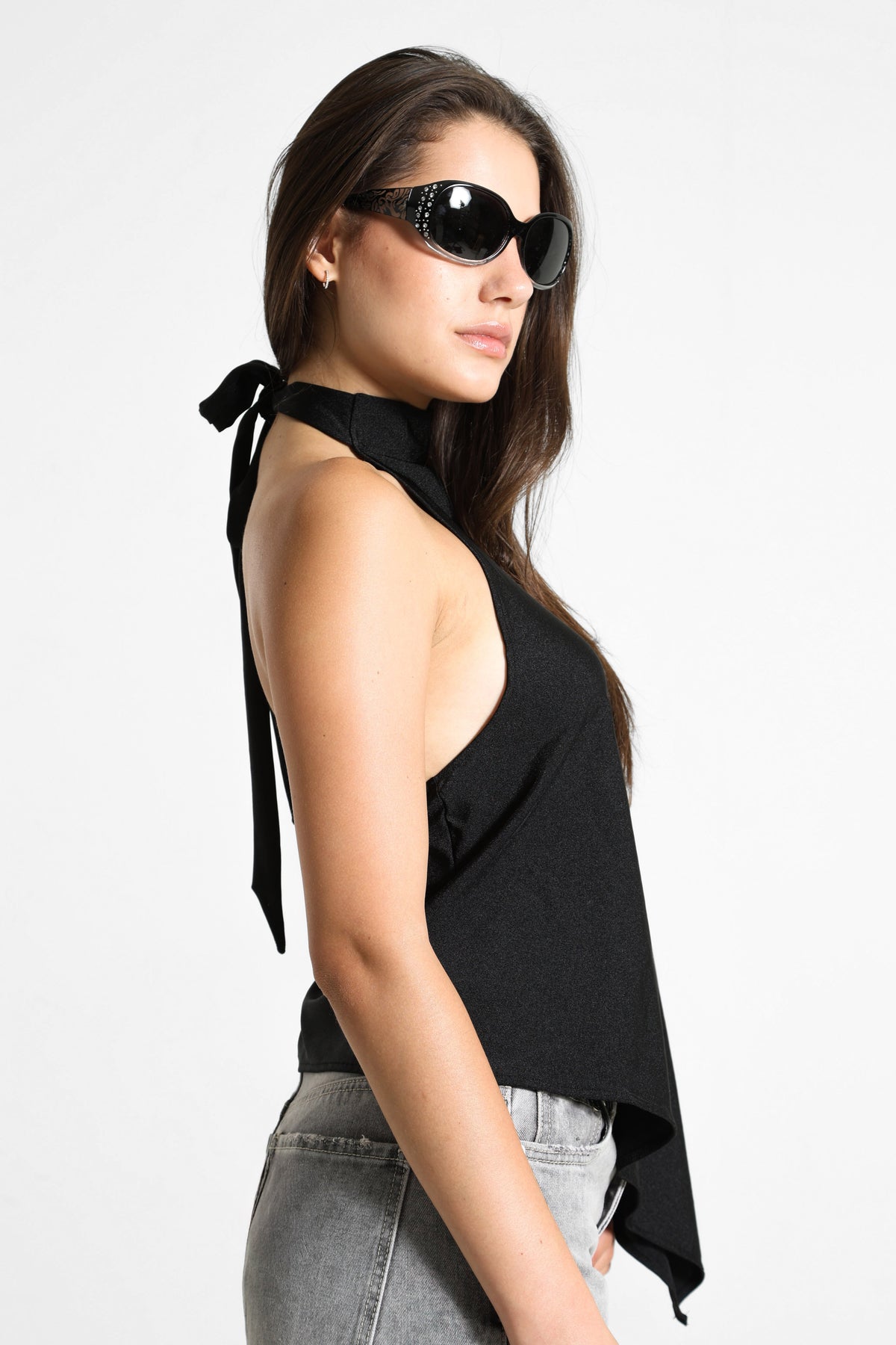 Neckholder Top - Schwarz