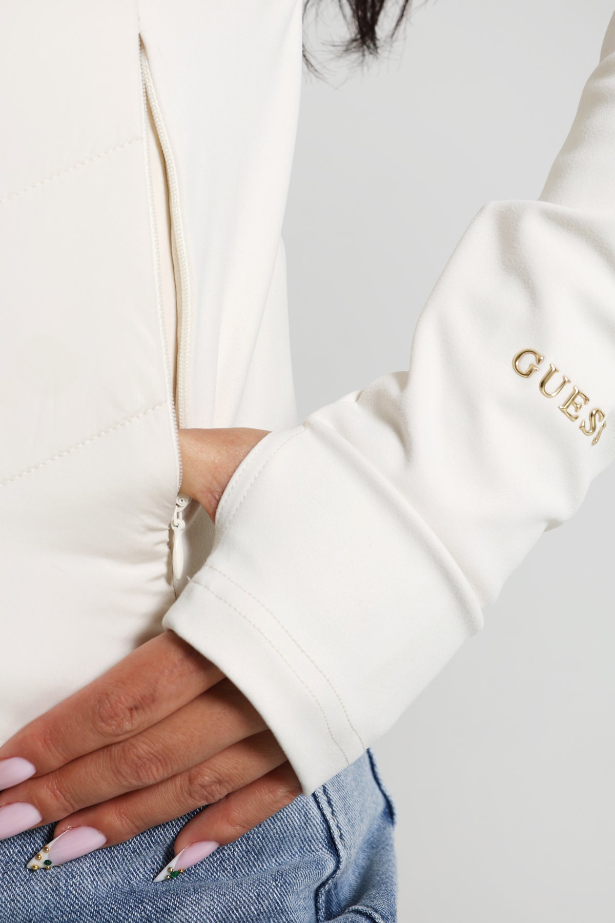 Leichte gesteppte Jacke - Cream