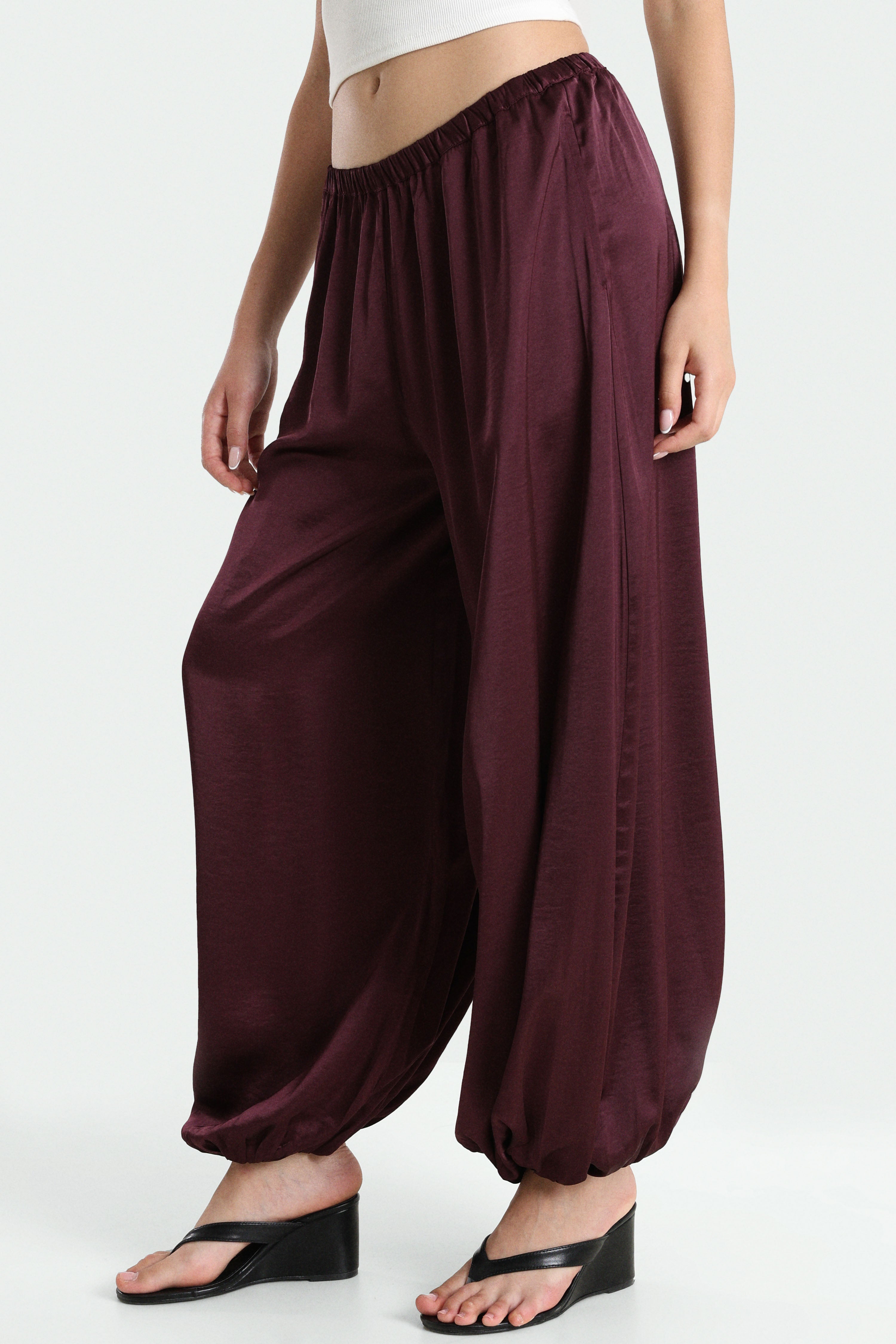 Ballon-Satinhose - Aubergine