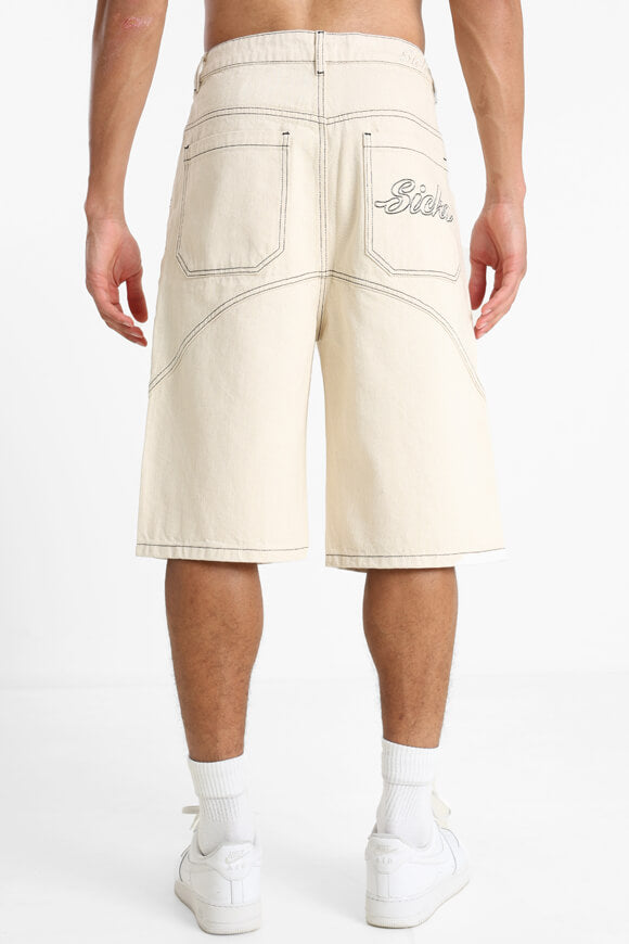 Short en jean - Crème