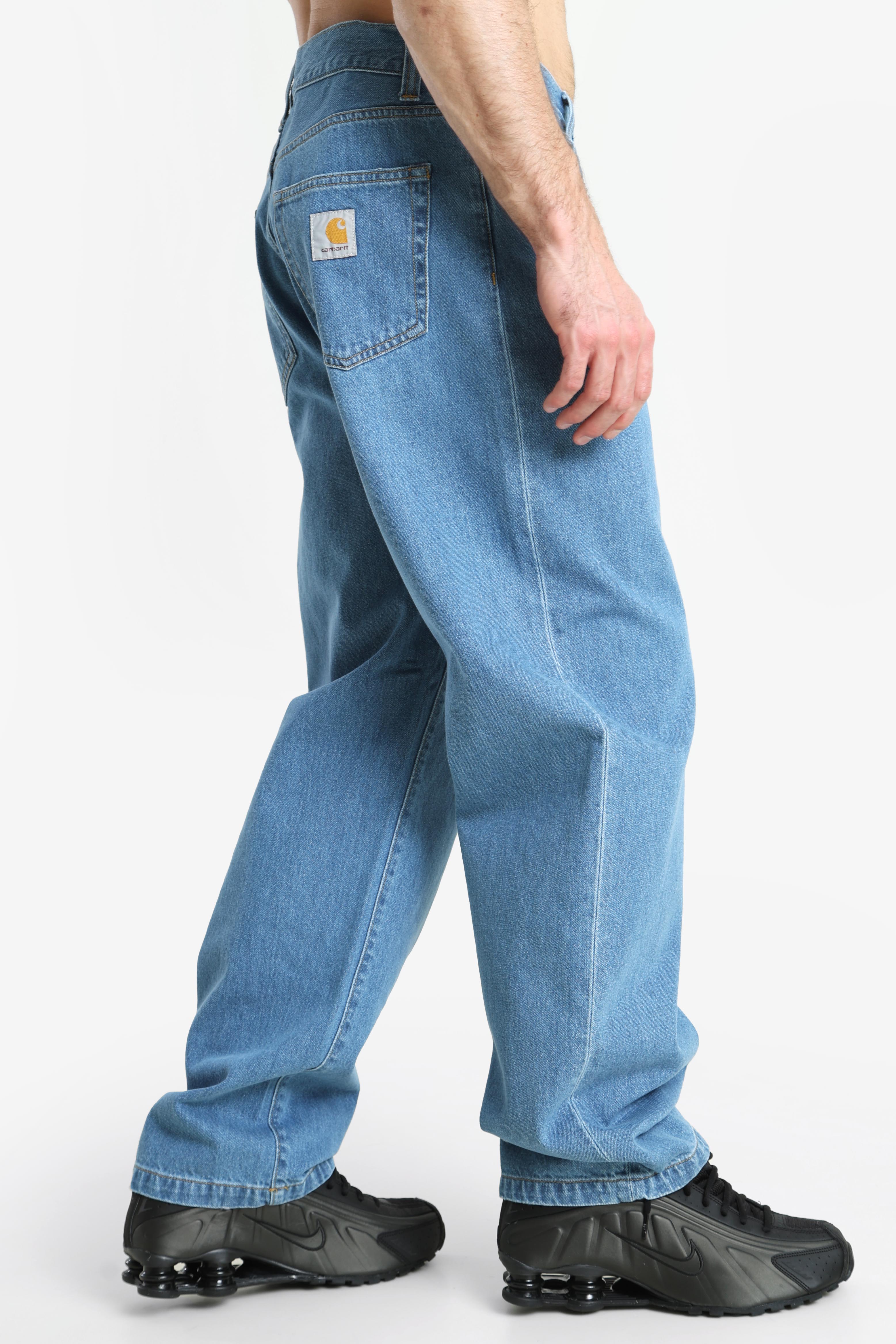 Landon Loose Tapered Fit Jeans - Blue Heavy Stone Wash