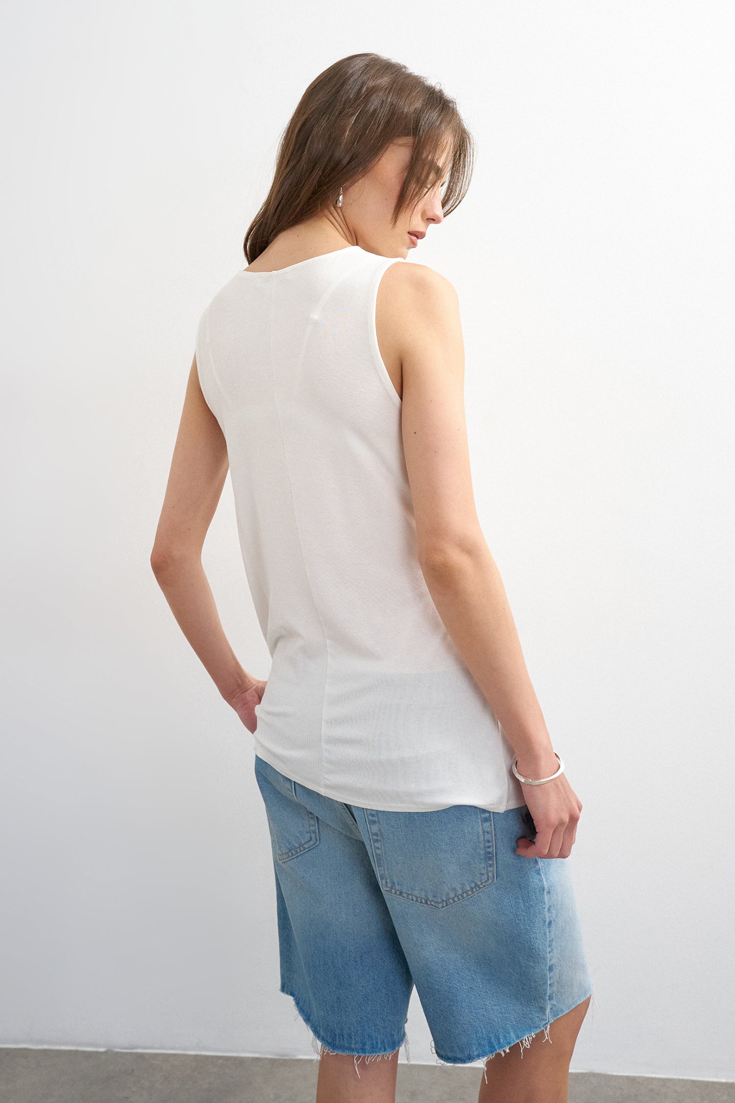 TSCLARA asymmetrical draped top - Snow White