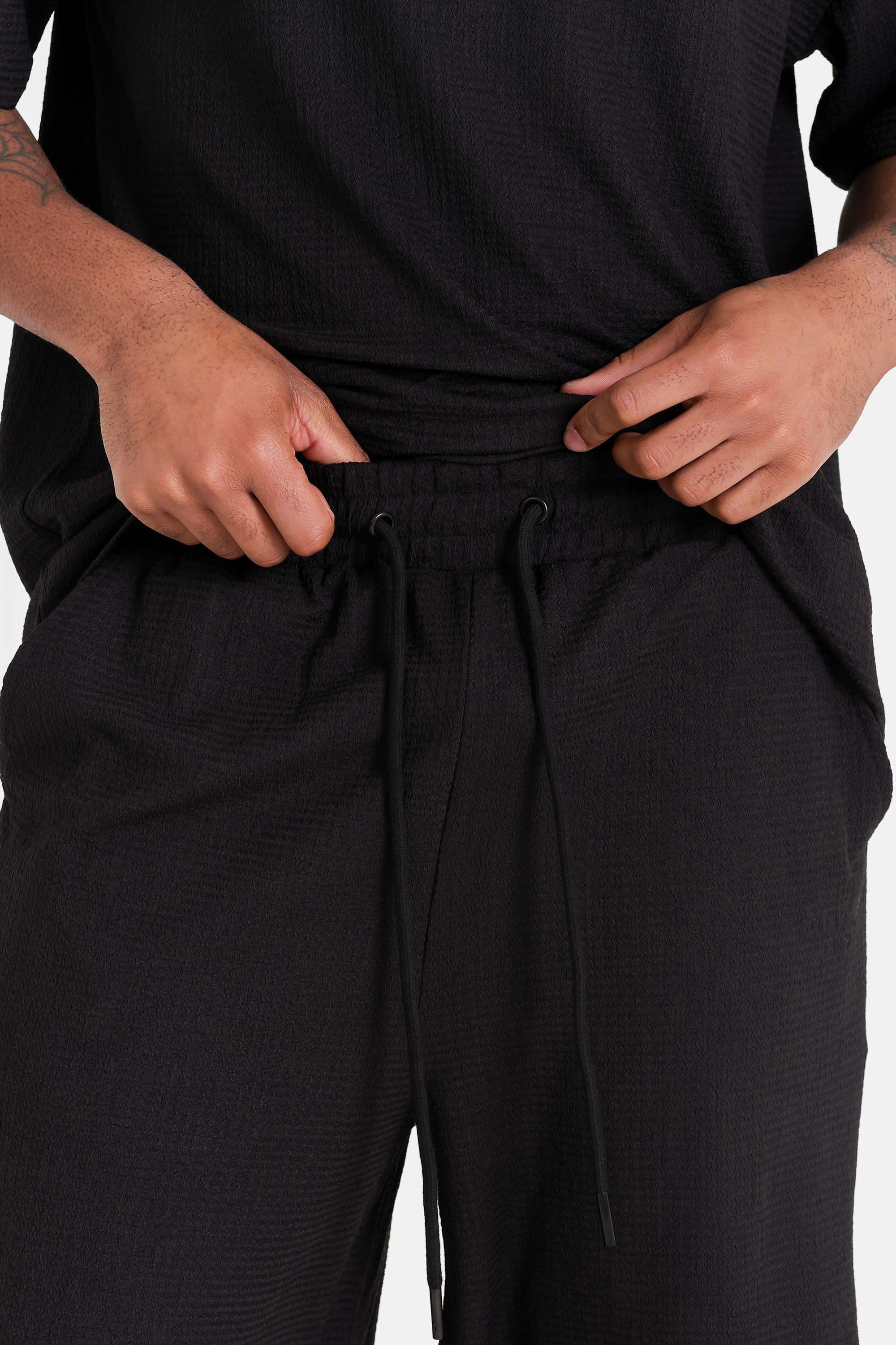 Short en tissu structuré - Black