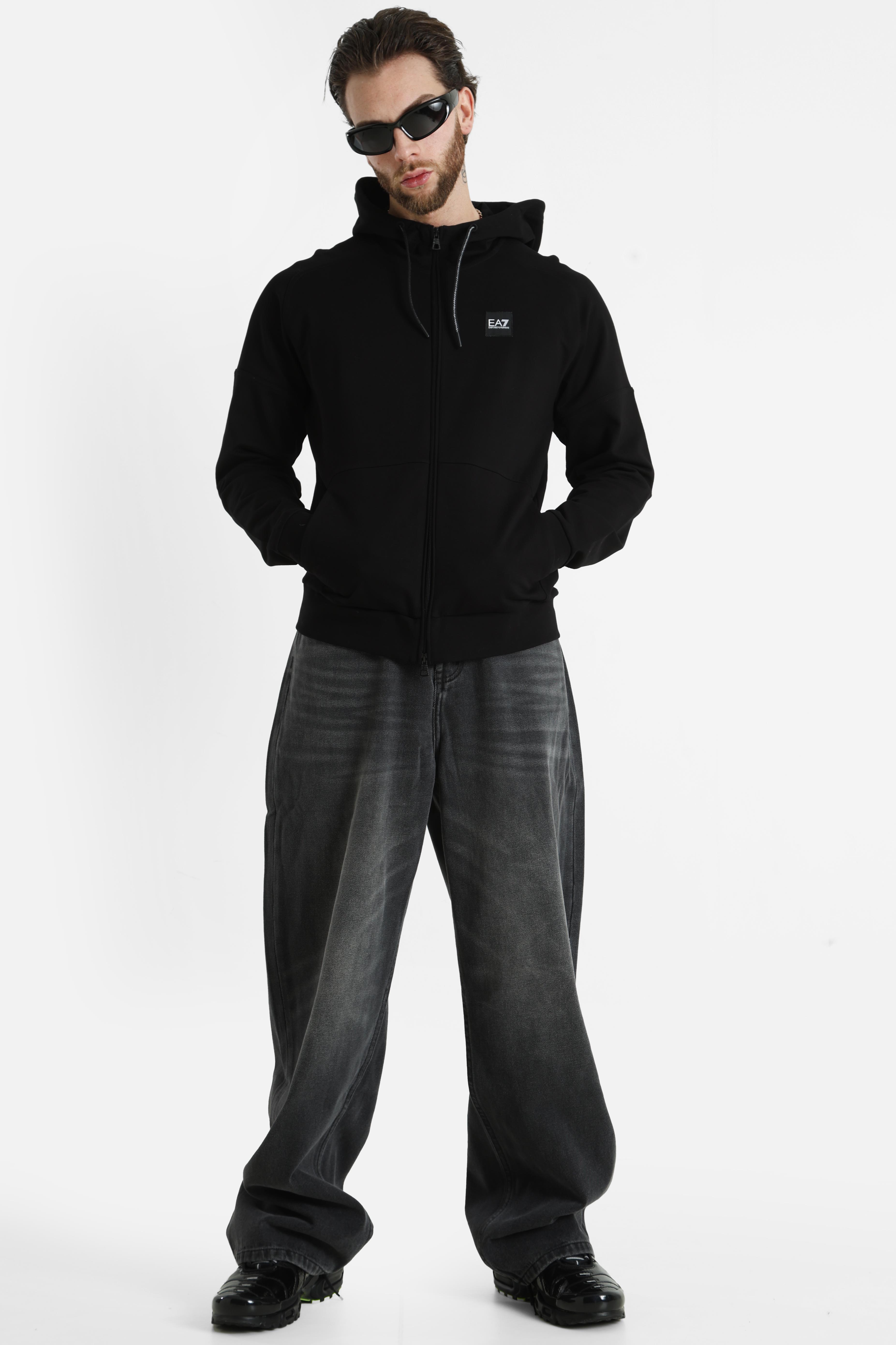 Kapuzensweatjacke - Black