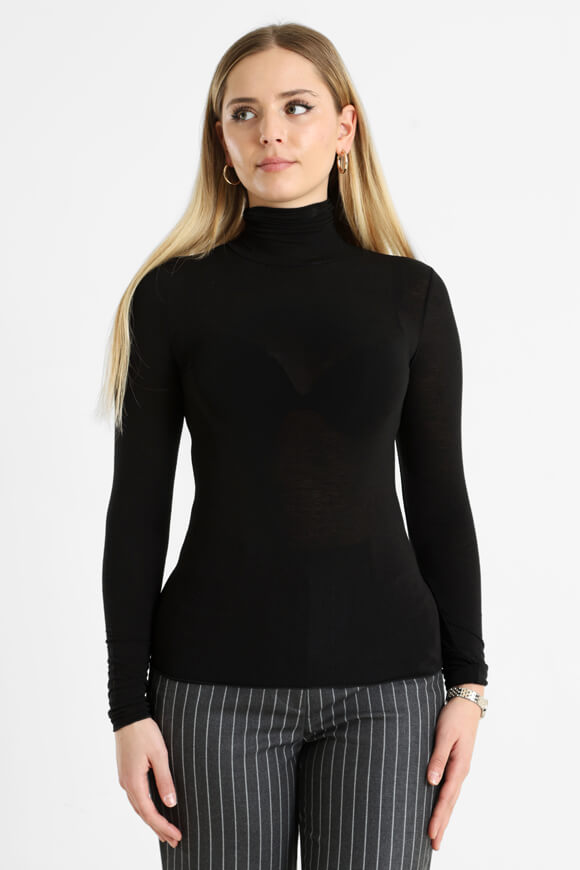 Shirt à col roulé manches longues - Noir