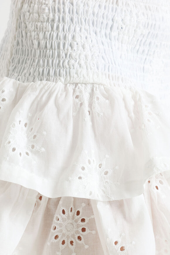 Minigonna con motivo traforato - Offwhite