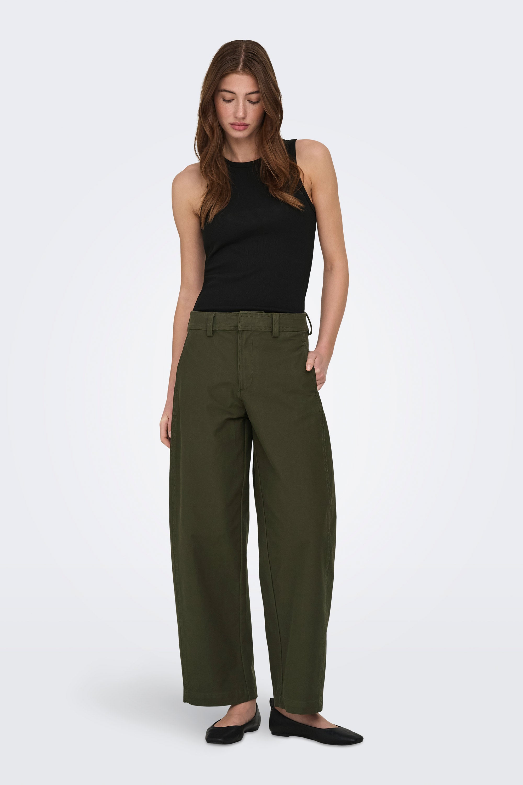 ONLCLAIR Barrel Fit Stoffhose - Kambaba