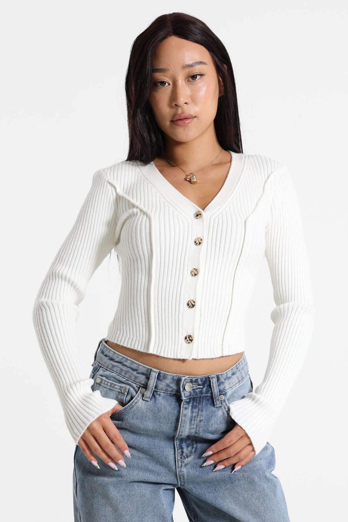 Crop Cardigan - Offwhite