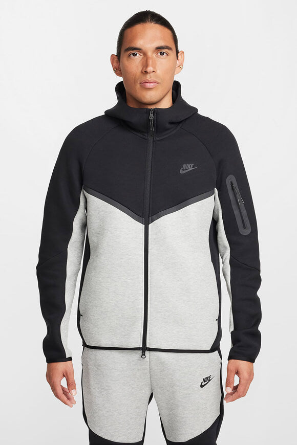 Sportswear Tech Fleece Kapuzensweatjacke - Black + Light Grey Heather