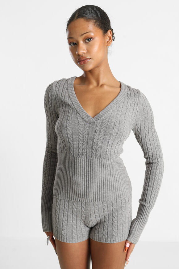 Knitted sweater - Heather Grey