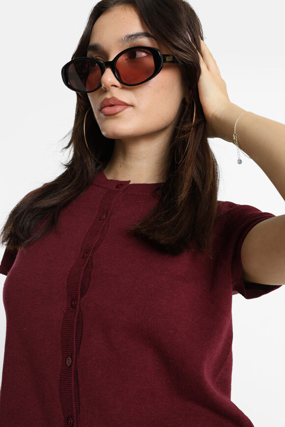 Fine knit T-shirt - Bordeaux