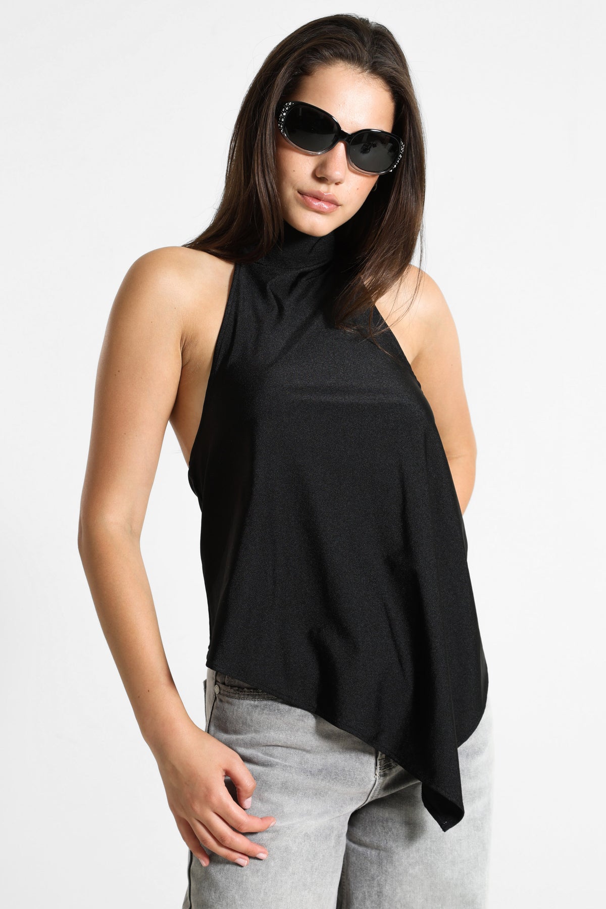 Neckholder Top - Schwarz