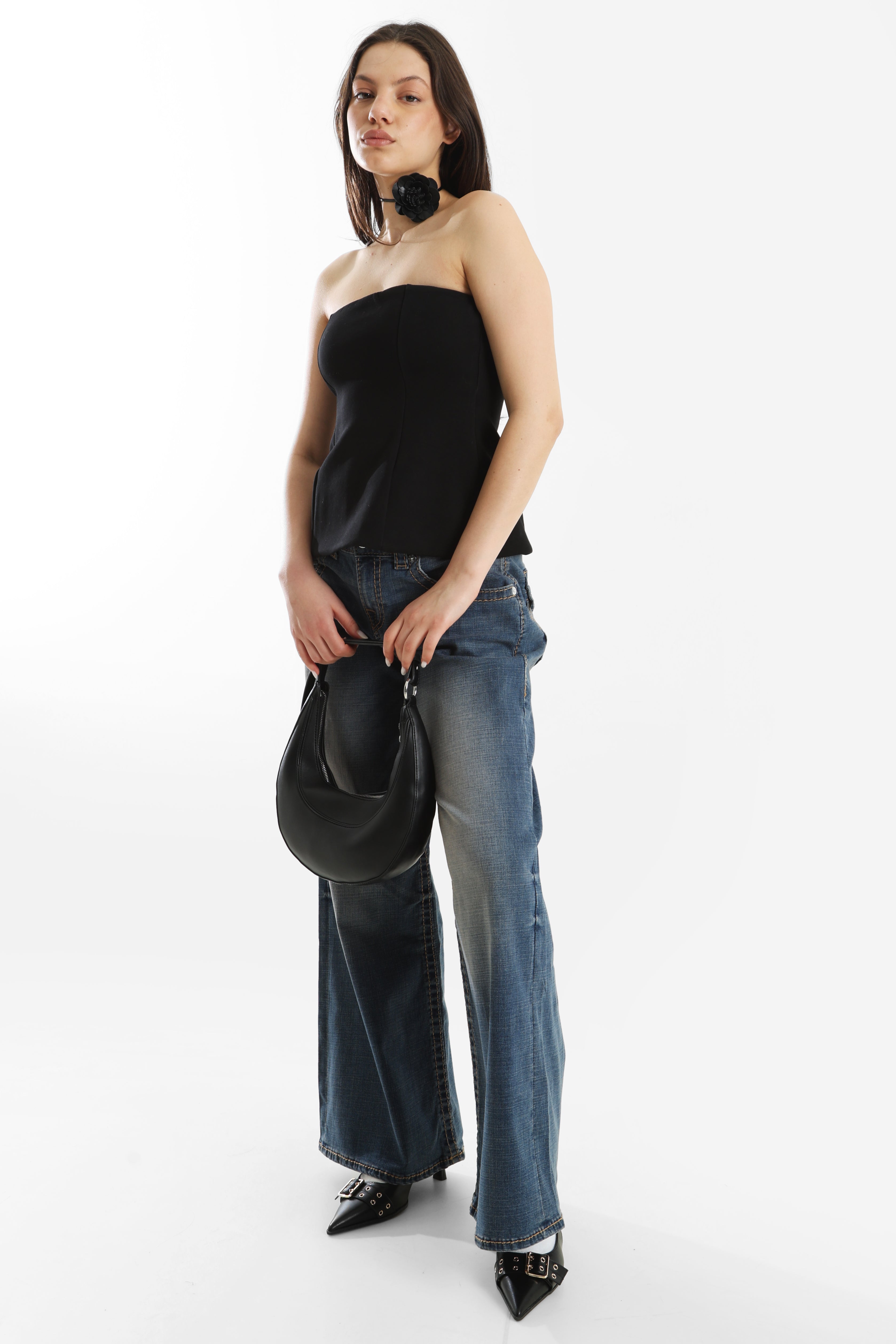 Bandeau Crop Top - Noir