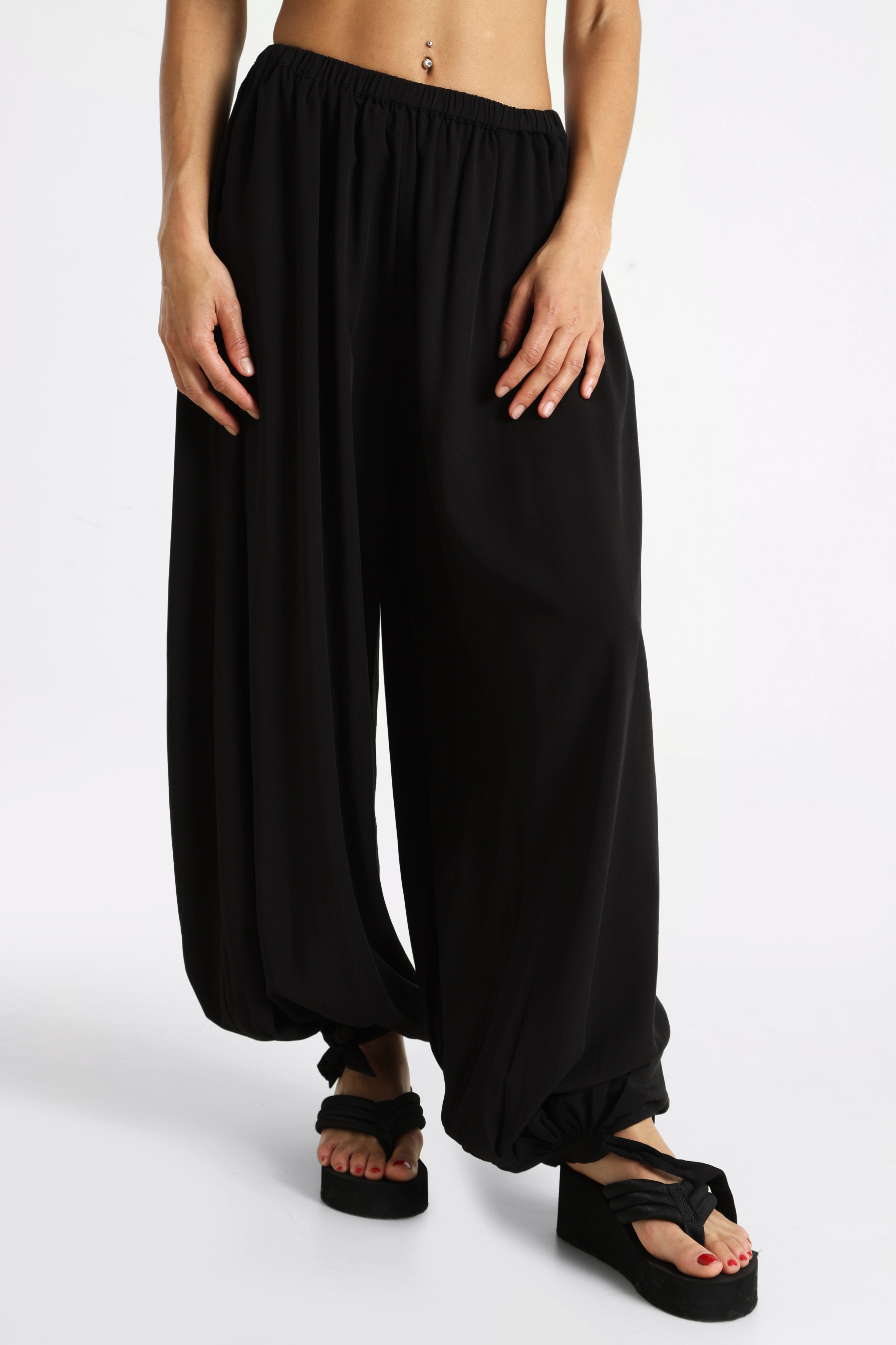 Ballon-Stoffhose - Schwarz