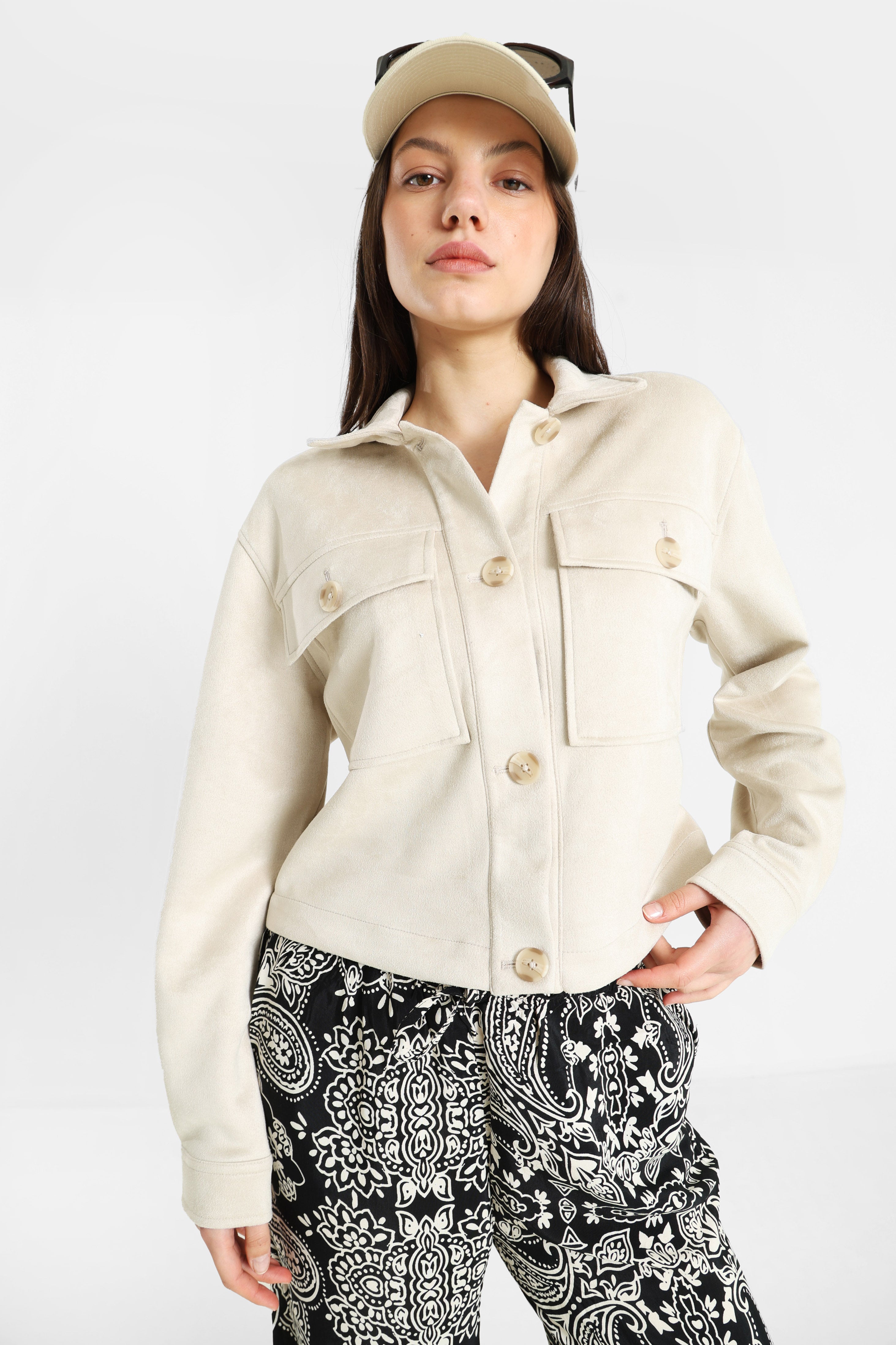 ONLBELICIA Kunstwildleder Jacke - Pumice Stone