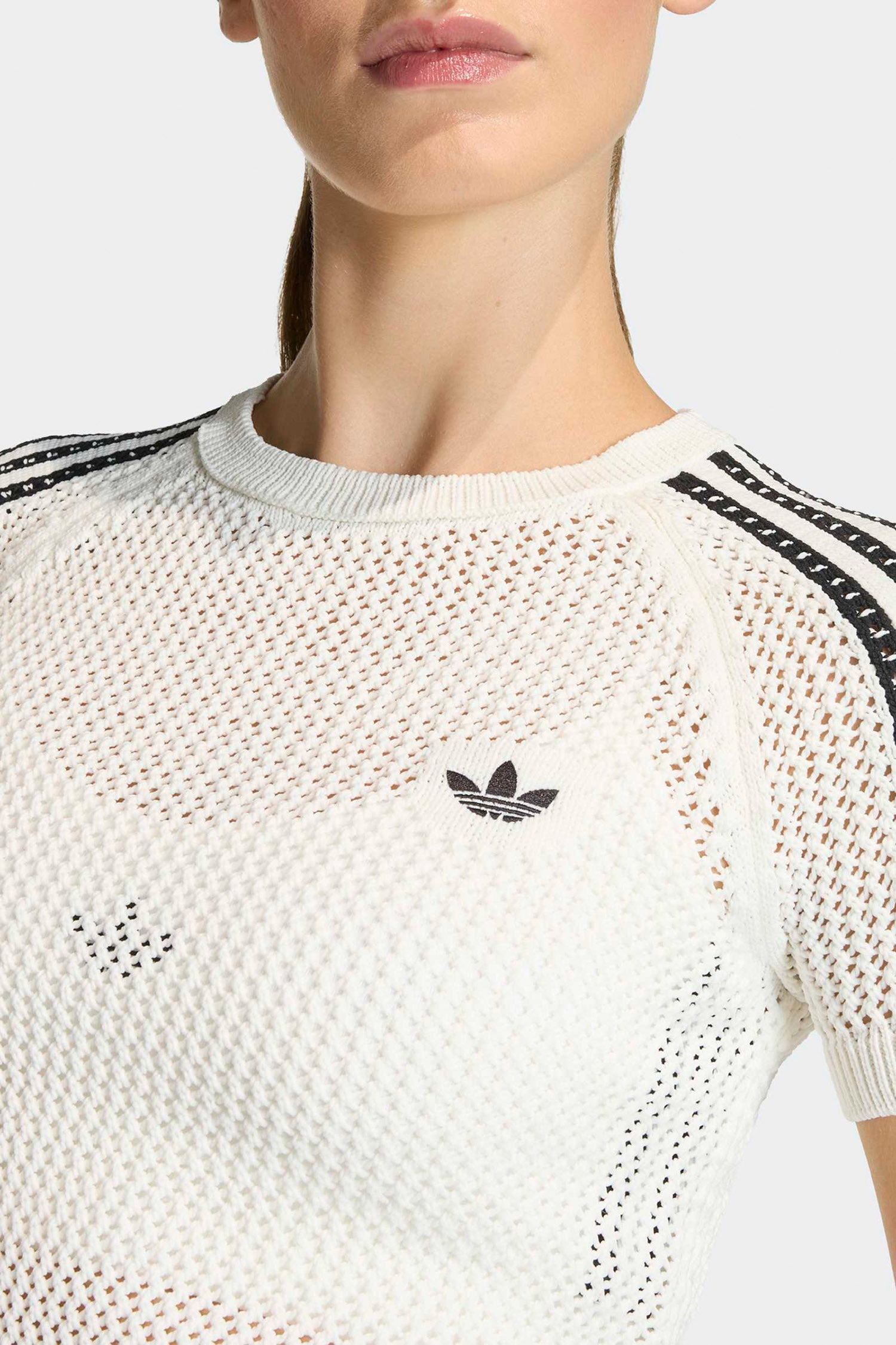 Crochet cropped T-shirt - Off White