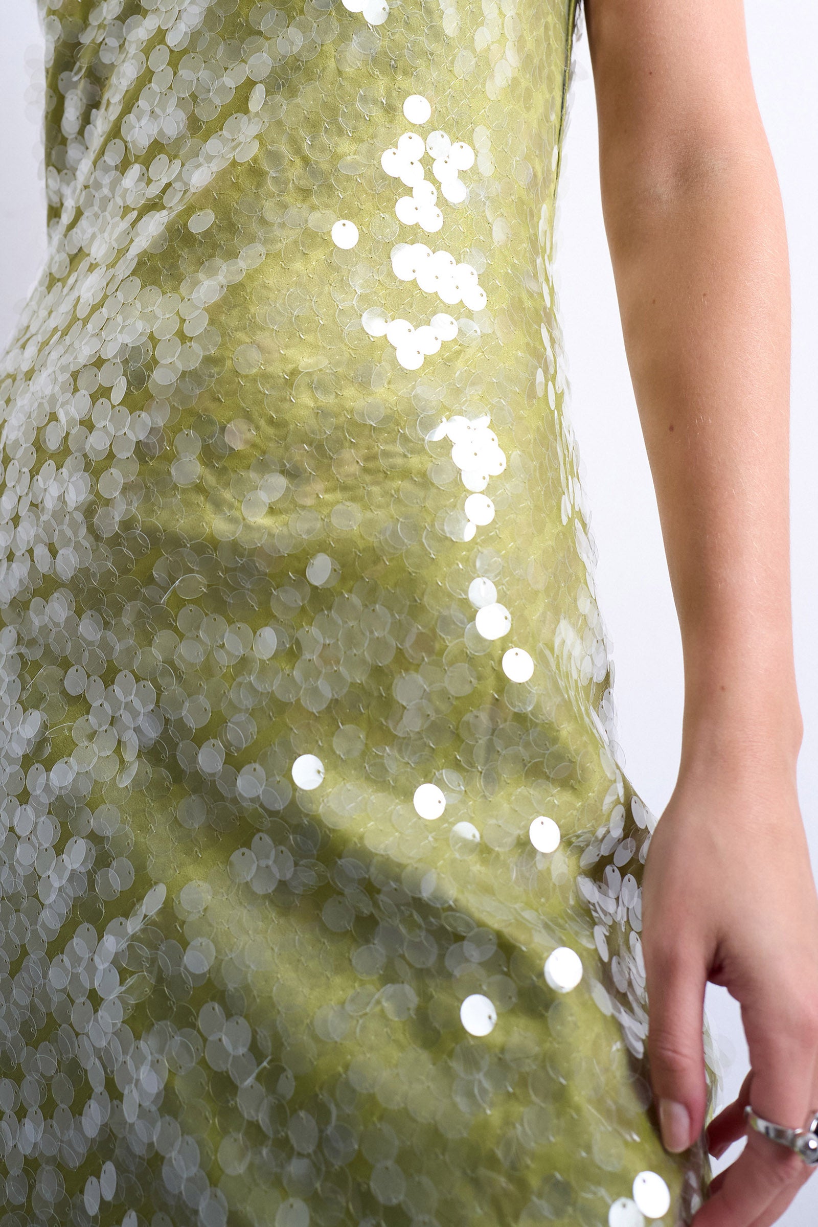 TSLEXI Minikleid mit Strass - Bright Green