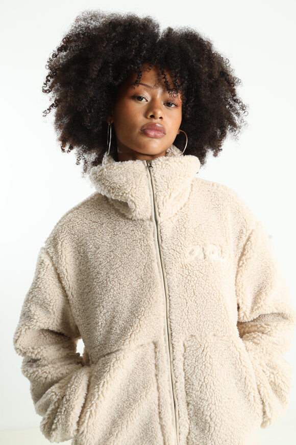 Oversize Teddy Jacke - Hellbeige