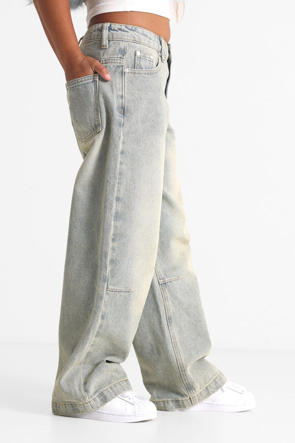 Wide Leg Jeans - Hellblau Gewaschen