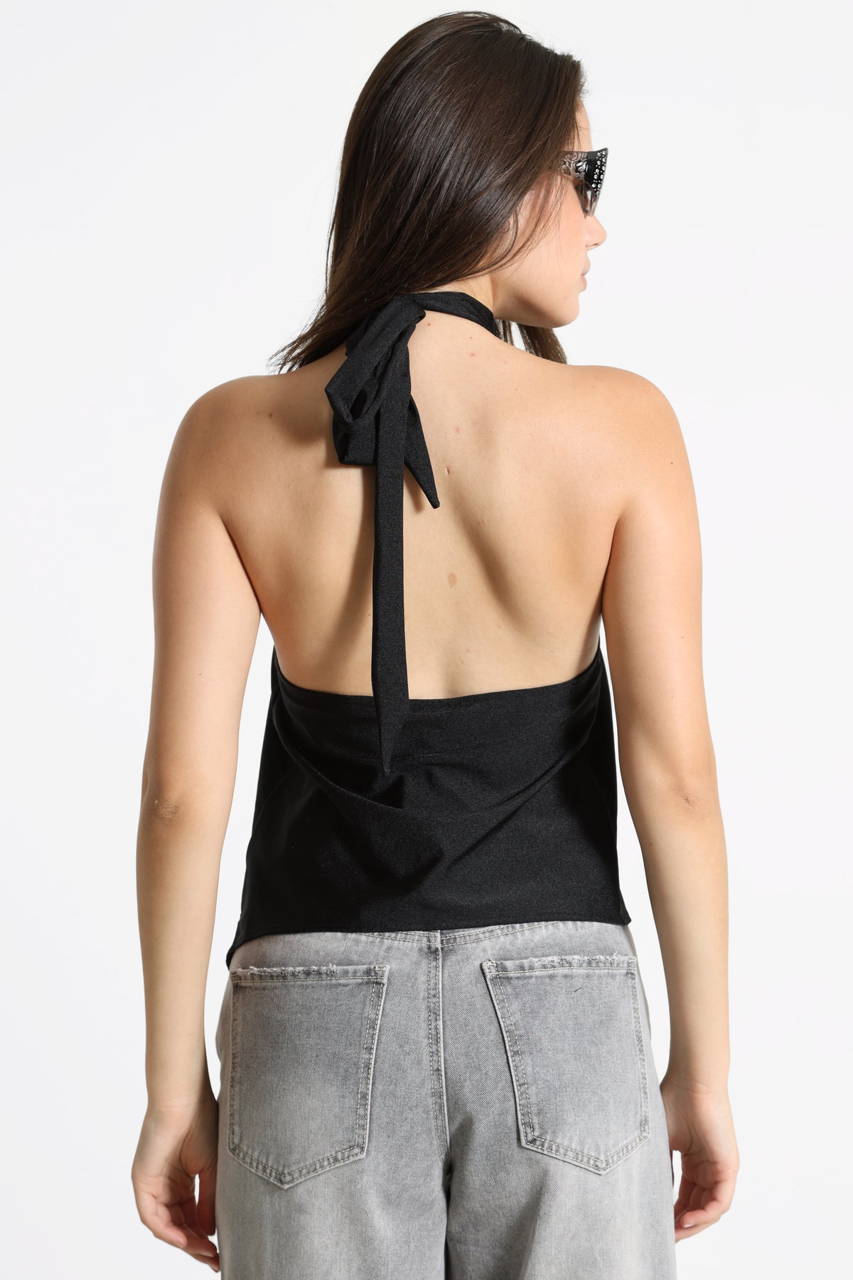 Neckholder Top - Schwarz