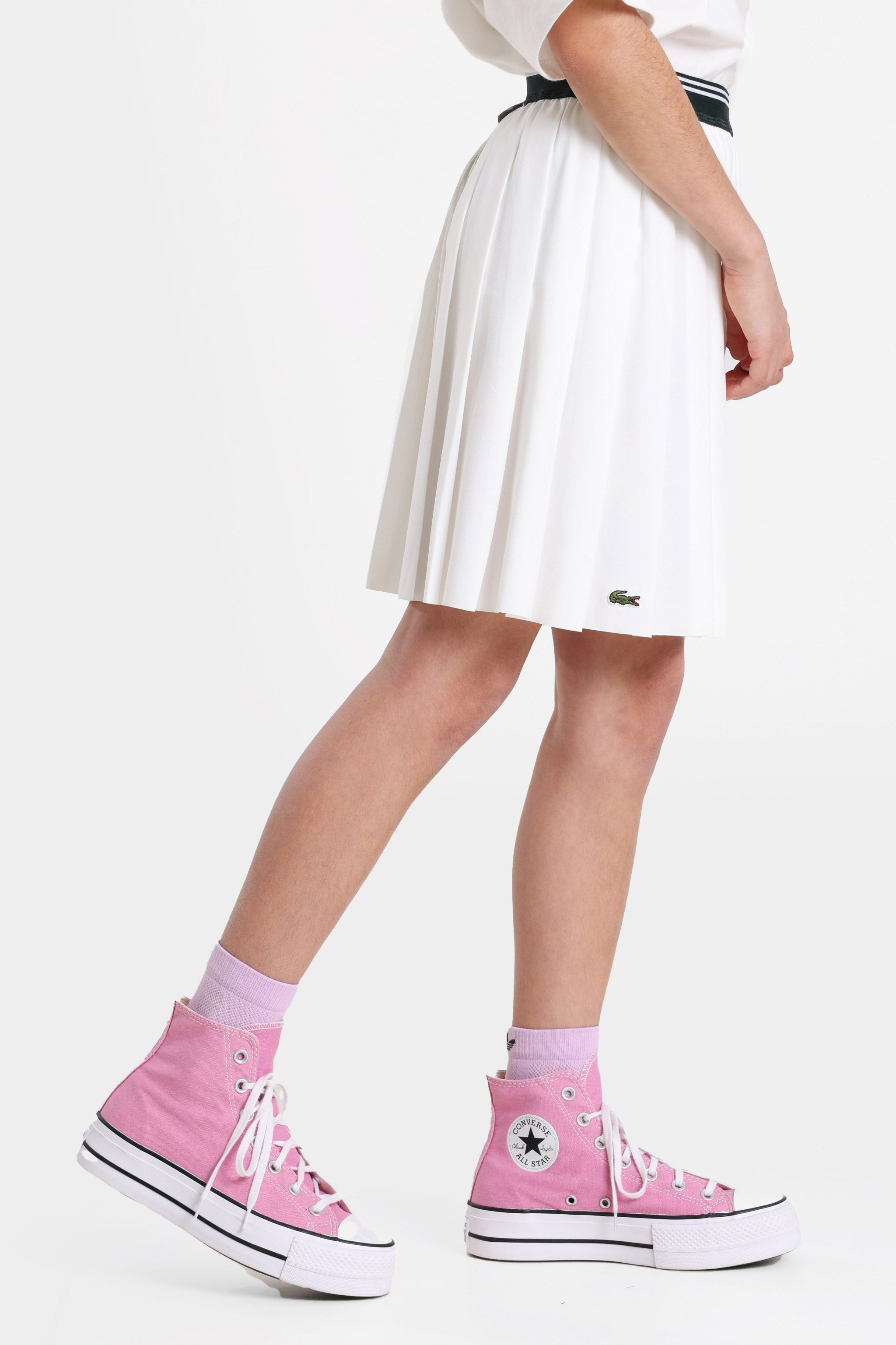 Mini jupe plissée avec short intégré - White