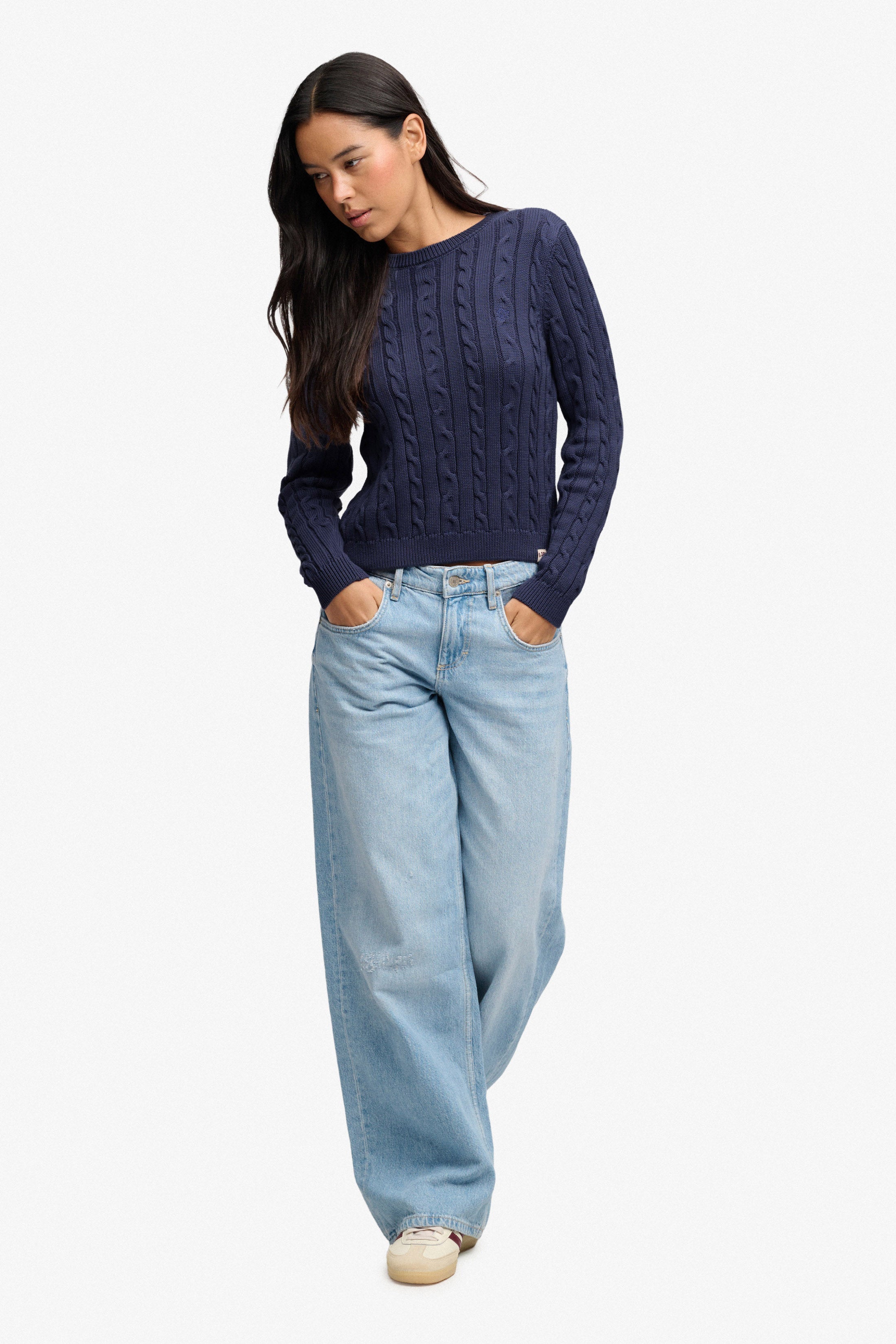 Crop Strickpullover - Eclipse Navy