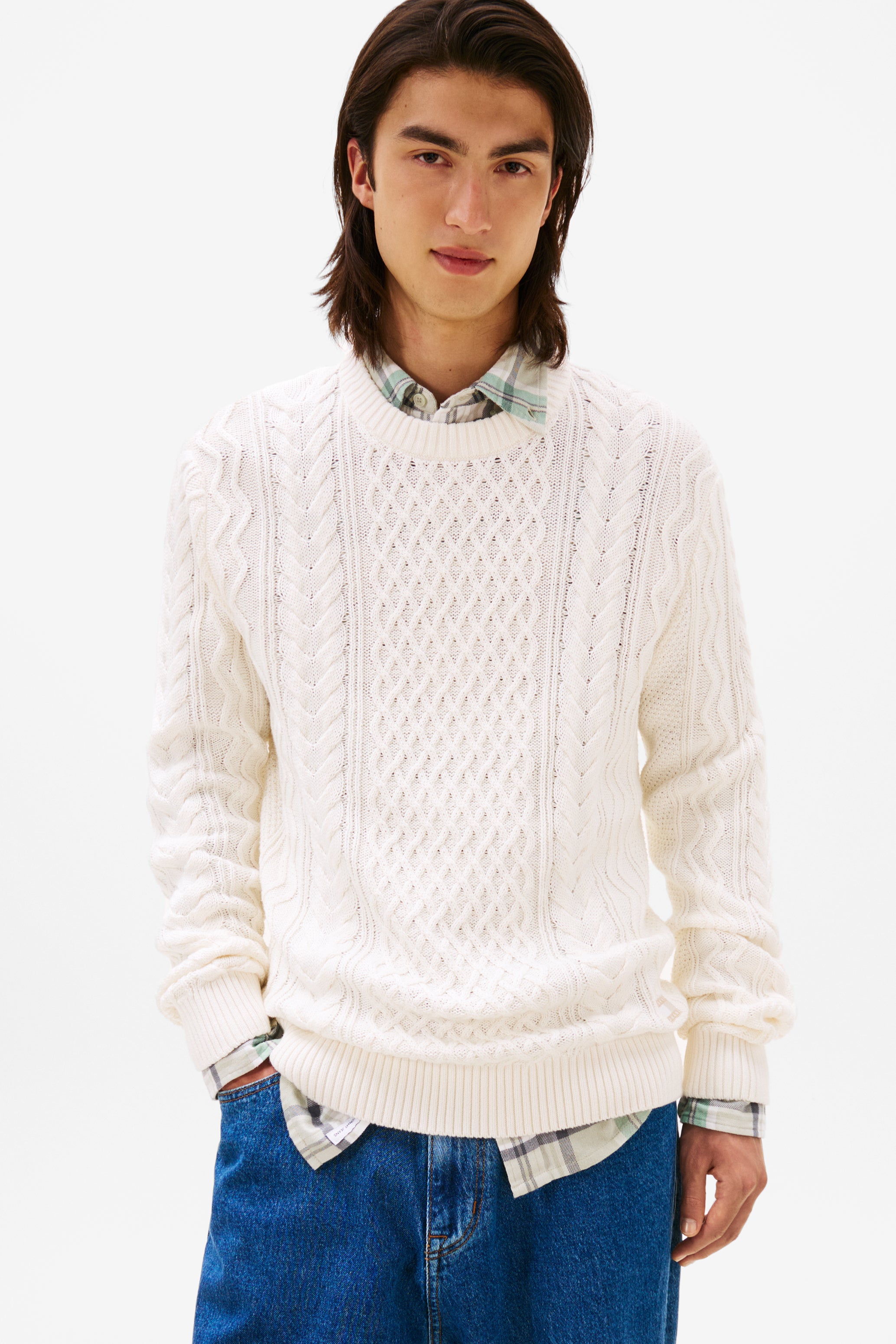 Strickpullover - Ancient White Tonal