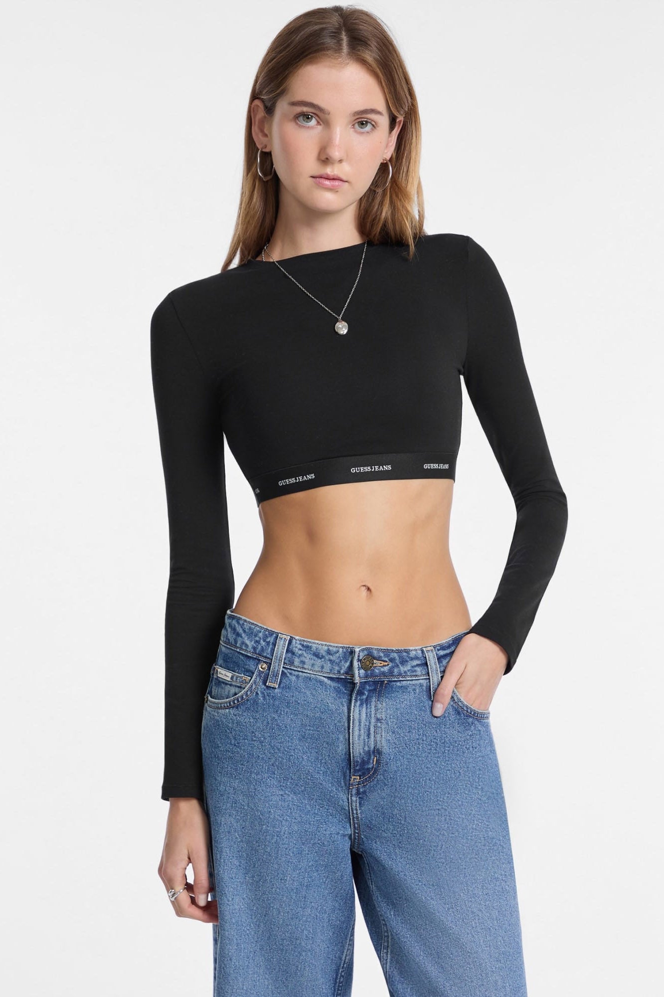 Camicia a maniche lunghe Crop - Jet Black