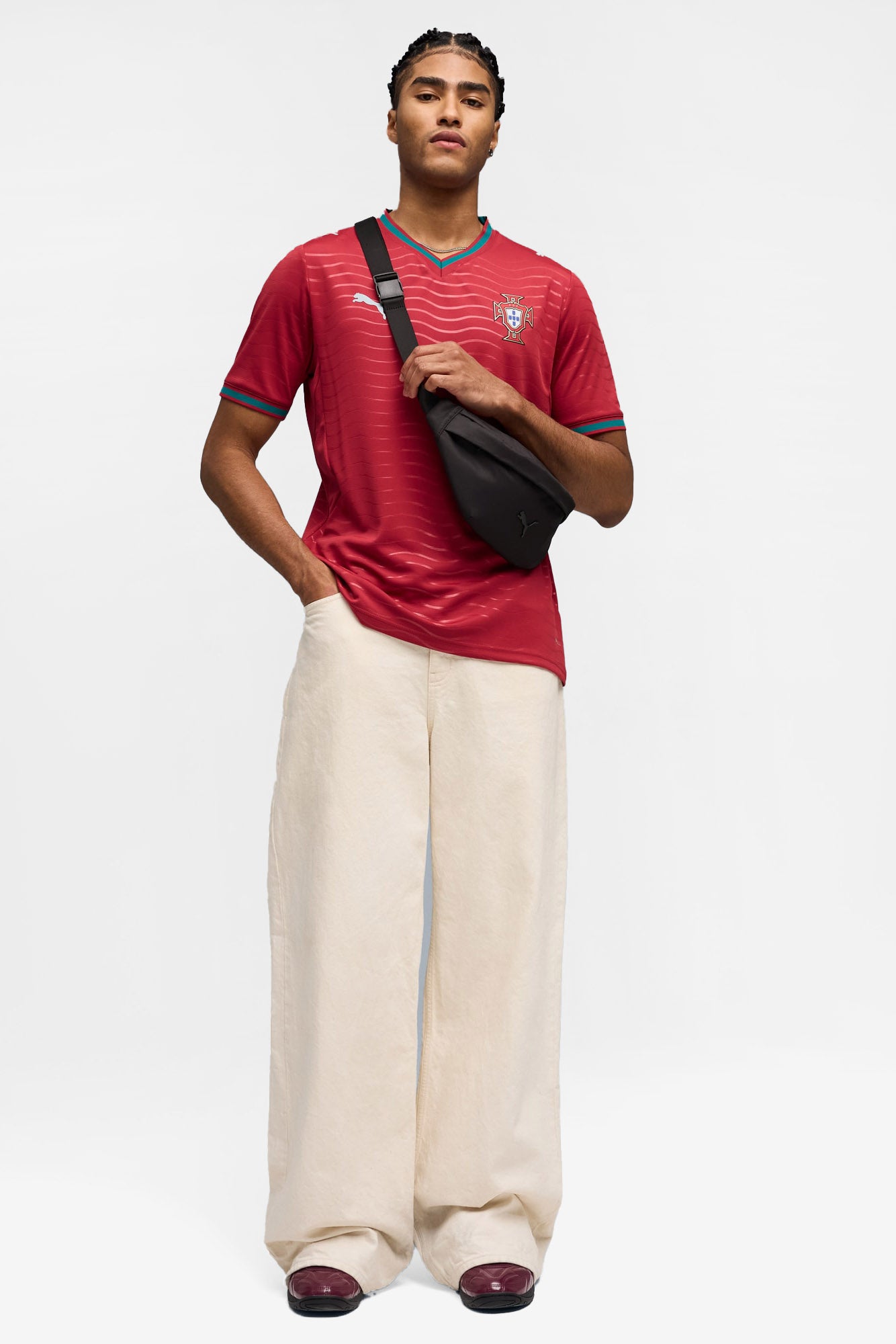Home Portugal 2026 Mesh T-Shirt - Red + Green Lagoon